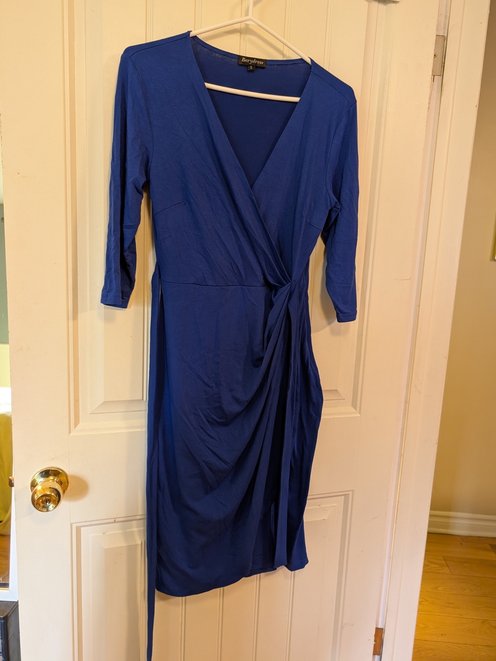 Berydale Blue Wrap Midi Dress with Side Tie